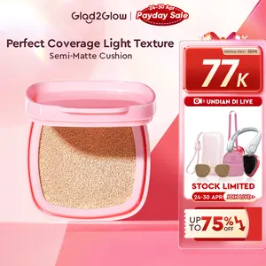 【TERLARIS】Glad2Glow Perfect Cover Cushion Refill - Concealer Foundation Wajah Extract Mencerahkan Waterproof Long Lasting Compact | skin tint refill cushion anti oksidasi dan tahan lama fondation | cushionnya glad2glow cushion g2g shade