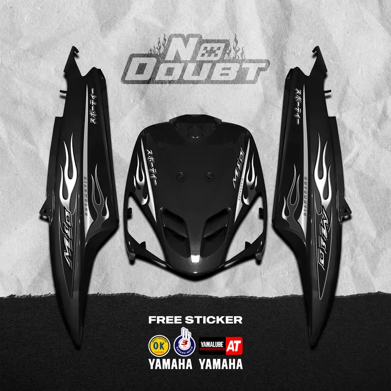 STRIPING MIO SPORTY CUSTOM FLAME - BLACK BODY 5