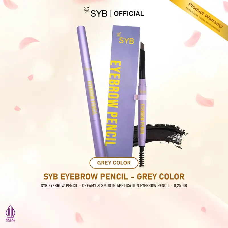 SYB EYEBROW PENCIL with Vitamin E & Soybean Oil [Tersedia 2 warna : Grey & Dark Brown] Tahan Air Tidak Luntur Mudah Diwarnai Mempercantik Kulit Dengan Lembut Dan Lancar Alis Pensil 1