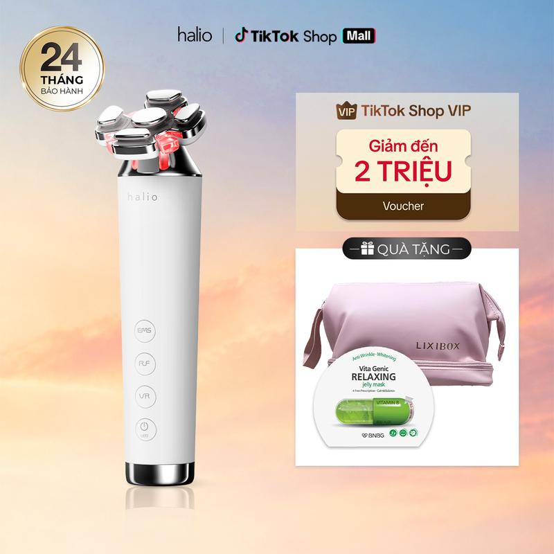 Máy trẻ hóa da Halio RevitaWave Rejuvenator 4 trong 1 chống lão hóa nâng cơ EMS RF chống nước IP65 tích hợp Massage pin 2400mAh chăm sóc da tươi trẻ