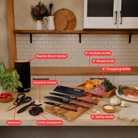 Gambar IDEALIFE - Professional Knife Set - Perlengkapan Pisau Dapur - KS-7001 dari IDEALIFE ONLINE STORE Kota Administrasi Jakarta Utara Tokopedia