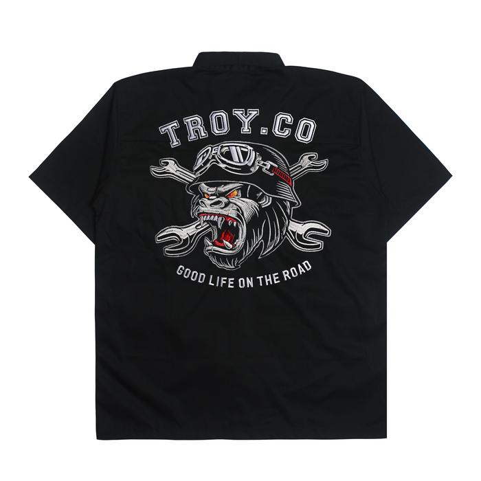 Gambar Troy Company Work Shirt Workwear Black Aviator Gorilla - Kemeja Kerja Workshirt Hitam WSD 3048 - M dari Troy Company Kab. Sleman Tokopedia