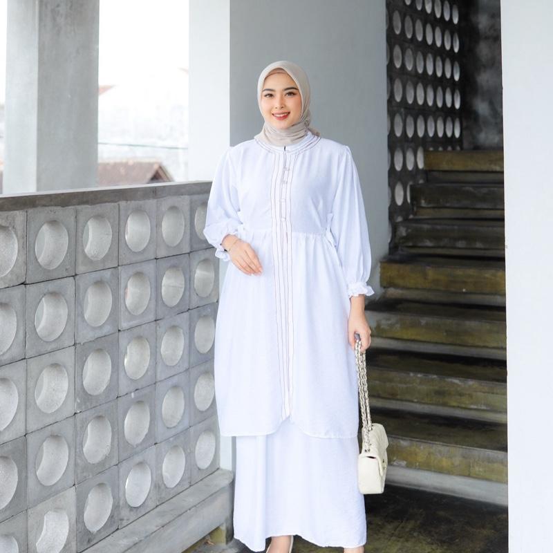 Amora Set by Adiyana Apparel Crinkle Nyaman Panjang Muslim Atasan 3