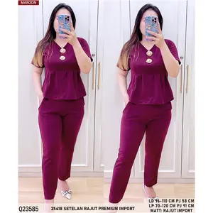 3300 / 24571 SETELAN KNIT / RAJUT TEBAL MELAR BORDIR Q13236 Wanita Oneset Melar Tebal Rajut Viral Kekinian  Fashion