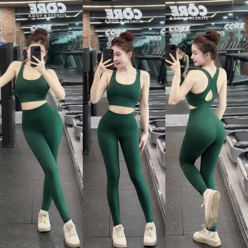  set đồ tập gym - yoga-erobic phối hở lưng Sport Chạy Bộ Tập Yoga Tập Thể Dục. 