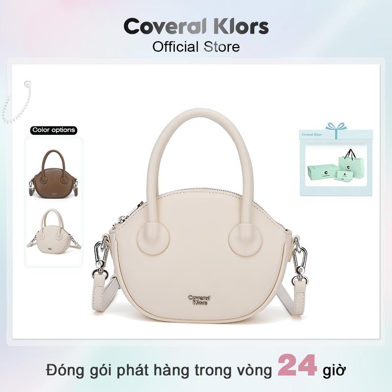 COVERAL KLORS -【đóng gói hộp quà tặng Túi xách nữ hình vỏ sò phong cách Pháp thanh lịch phong cách thời trang đơn giản túi đeo vai nữ màu trắng Bag Da