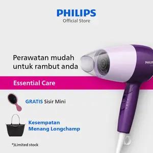Philips | Hair Dryer EssentialCare | Pengering Rambut | Melindungi Rambut dengan ThermoProtect Teknologi | Ungu | HP8126/02