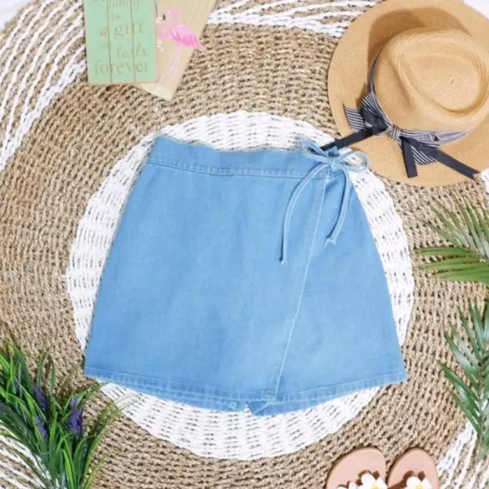 V㊚8V GWEN DENIM SKORT SKIRT PANTS ROK CELANA WANITA BEST SELLER 2993 O♫AI 3