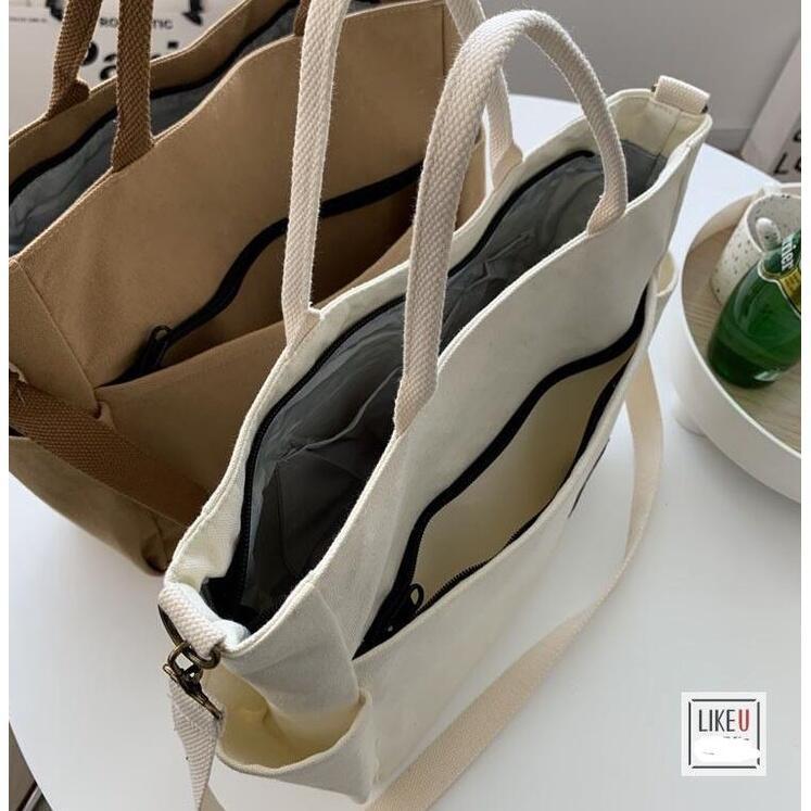 Product Introduction of New Arrival Canvas Tote Handbag Simple Large capacity single shoulder Bag messenger bag for men and women 14