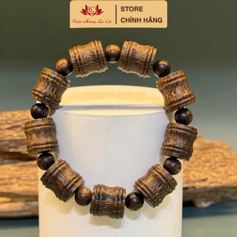 [LC-VT101] Vòng đeo tay sánh chìm trúc tre trầm hương Lộc Cát size 8-10-12-14mm tay nam nữ phong thủy may mắn