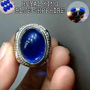 Cincin king sapphire / cincin batu akik blue safir mantap