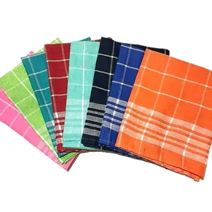 Serbet Warna Tebal Bahan Katun 6pcs Multifunctional Ukuran 55-55 cm Cocok untuk Membersihkan dan Menyerap Kelembapan Warna Random