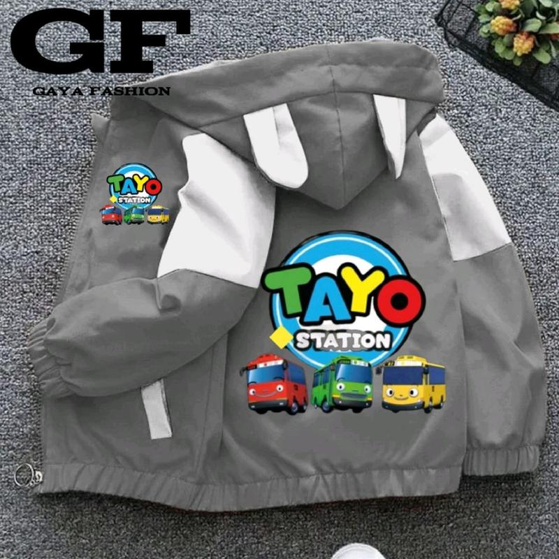 JAKET ANAK WATERPROOF BAHAN BERKUALITAS BERKARAKTER TAYO 1