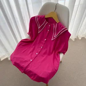 Pinka Blouse Sailor Bahan Katun Crinkle Wash (Bukan Rayon Crinkle Airflow) LD 110 Atasan Wanita Kerah Renda