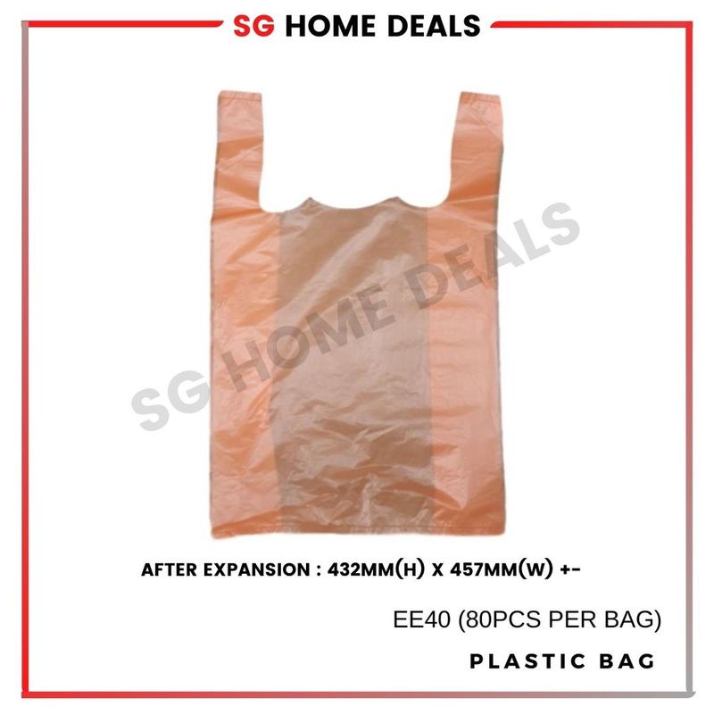 (SG STOCK) Plastic Shopping Bag with Handle 80PCS/60PCS Carrier Bag, Plastic Bag, Singlet Bag Multiple sizes Thick Bag 2