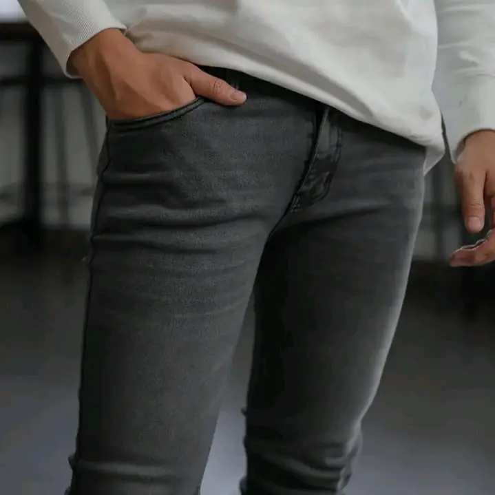 Celana Jeans Panjang Pria Streach Melar Dark Grey Pensil Skinny Distro Premium Korean Style Size 27-38 3