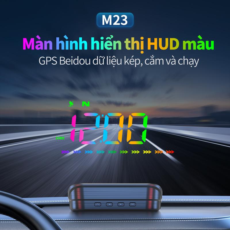 Hud M23 Hiển Thị Tốc Độ Lên Kính Lái Có Cảnh Báo Tốc Độ Và Nhắc Nhở Lái Xe Mệt Mỏi Hỗ Trợ Báo Quãng Đường Đã Đi Và Thời Gian Lái Xe