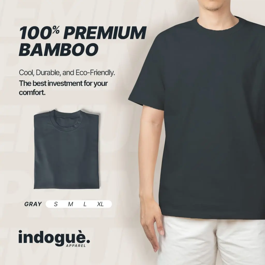 100% Katun Bambu Kaos Polos Lengan Pendek - Cotton Bamboo Asli dari Serat Bambu Premium Lembut Nyaman
