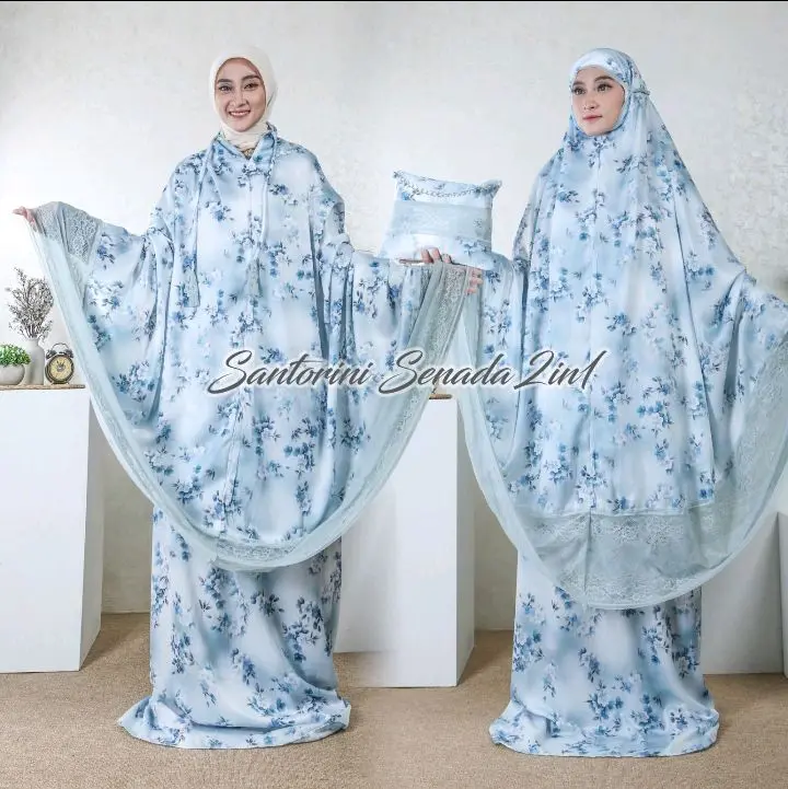 mukena jumbo premium bahan santorini motip