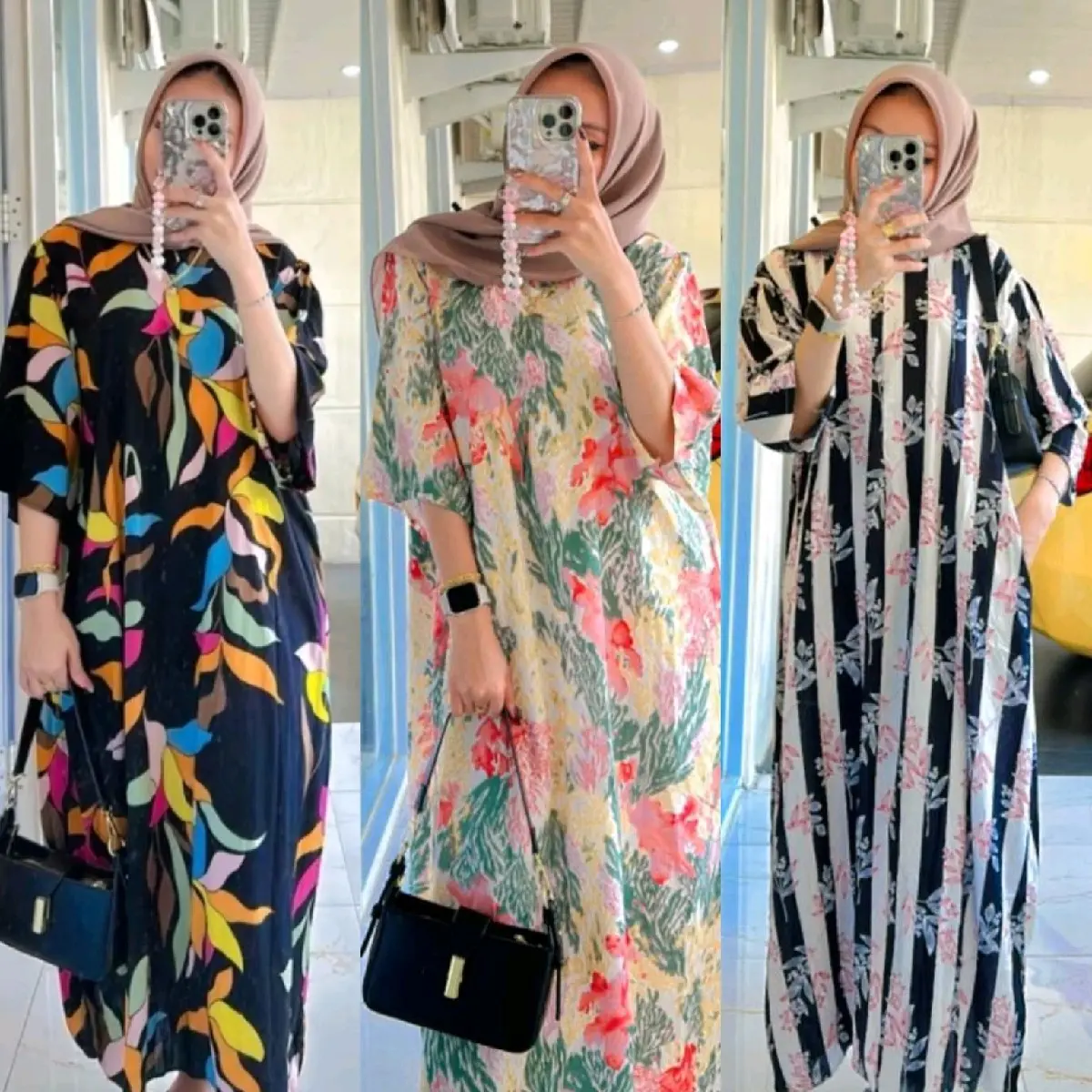 Daster MEWAH Motif Rayon Kekinian Bahan Adem Home Wear Busui Rayon Viscoe Ld 110 - 120