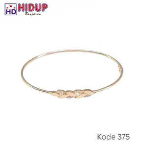 GELANG OVAL DAUN PERMATA GOLD