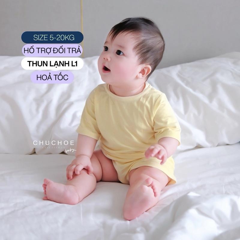 BỘ THUN LẠNH TAY NGẮN QUẦN NGẮN CHO BÉ TRAI BÉ GÁI TRẺ EM MẶC NHÀ - CHUCHOE