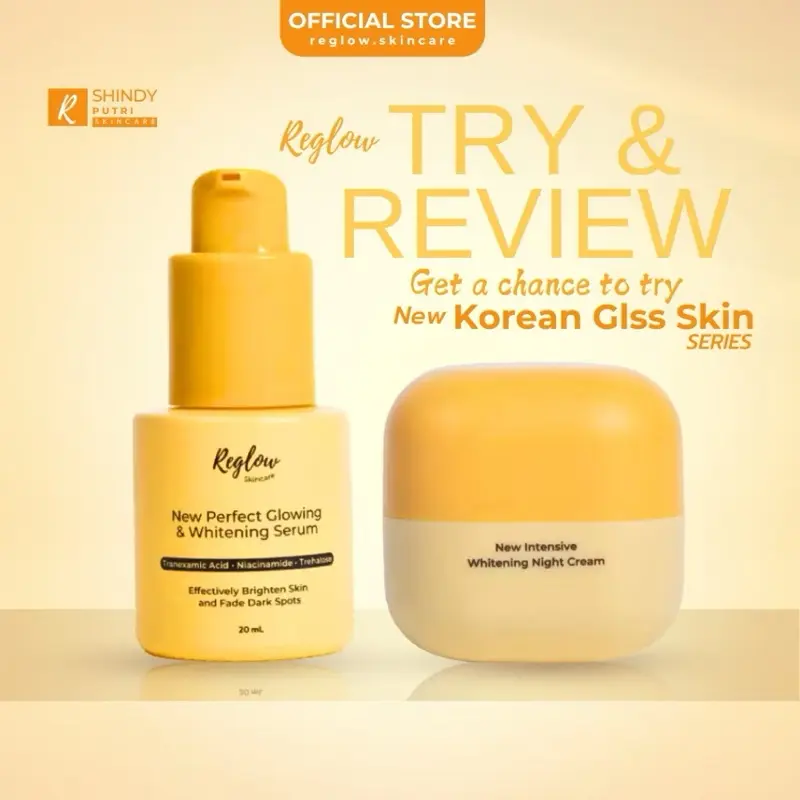 Reglow Perfect Combo Glowing and Whitening Serum | Reglow Intensive Whitening Night cream | Perawatan Kulit
