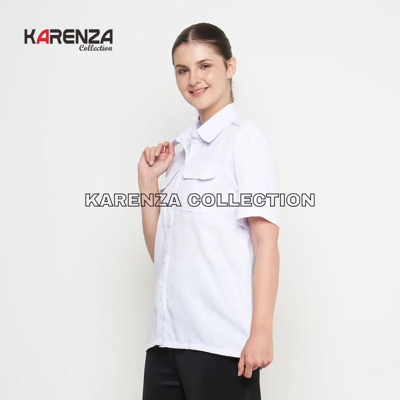 Baju Putih Dinas Wanita Lengan Pendek Seragam Pns Putih Wanita Baju Pdh Putih Wanita Kemeja Putih Pemda Wanita pppk baju  pdh pmr 3