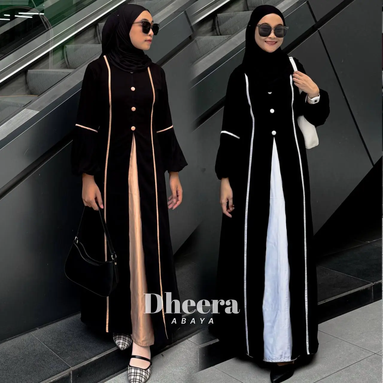 Abaya Hitam Turkey Dheera Gamis Syari Muslimah Jetblack Hitam Kombinasi maksmara Silk Premium