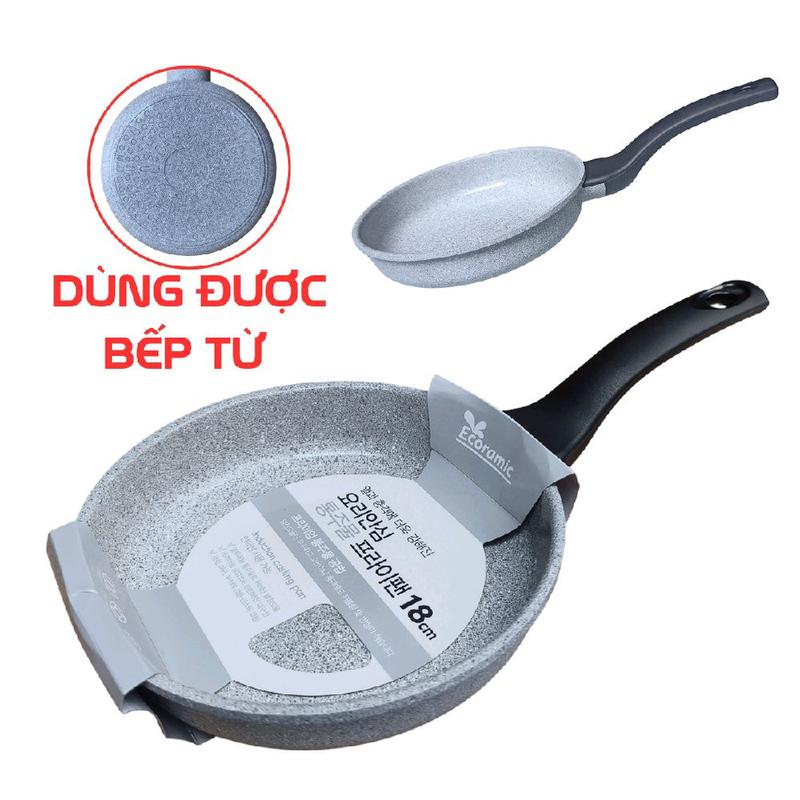 Chảo cạn đáy từ Ecoramic Cool 18CM - Chống dính 5 lớp - Thương hiệu Hàn Quốc, hàng xuất Nhật