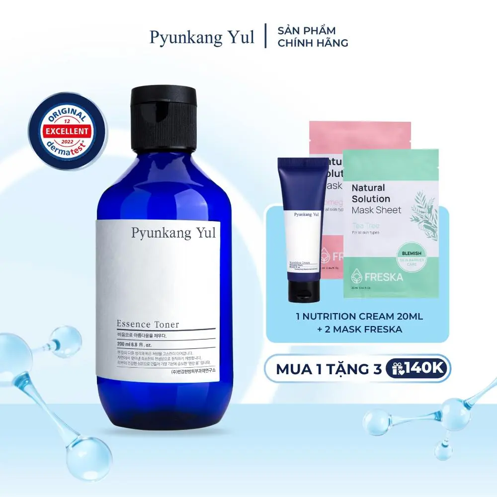 [ QT 1 kem dưỡng + 2 mask freska] Nước hoa hồng cấp ẩm làm dịu Pyunkang Yul Essence Toner 200ml | Skincare Chăm sóc da Làm đẹp da Dưỡng ẩm da