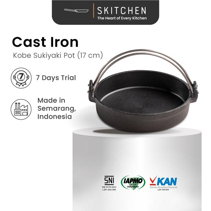 Gambar SKITCHEN Cast Iron Kobe Sukiyaki Pot (17 cm) – Panci Premium, Tahan Panas, Steamboat, Hotpot dari SKITCHEN Indonesia Kota Administrasi Jakarta Barat Tokopedia