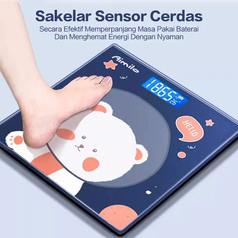 [READY] Aimilo Timbangan Badan Digital Kartun Pengukuran Akurat Timbangan Layar LCD Berat Max 180kg 2