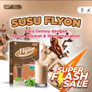 Susu Flyon Rasa Coklat Official Store Asli Isi 200gram - Susu Bubuk Kambing Etawa Murni Chocolate Penambah Nafsu Makan Tinggi Kalori & Protein 100% Original BPOM & HALAL MUI