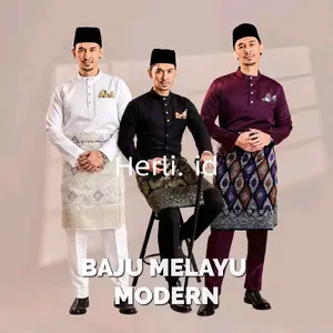 setelan baju teluk belanga baju cekak musang baju adat melayu baju muslim Koko Pria Dewasa  ( TIDAK TERMASUK SARUNG SONGKET  )