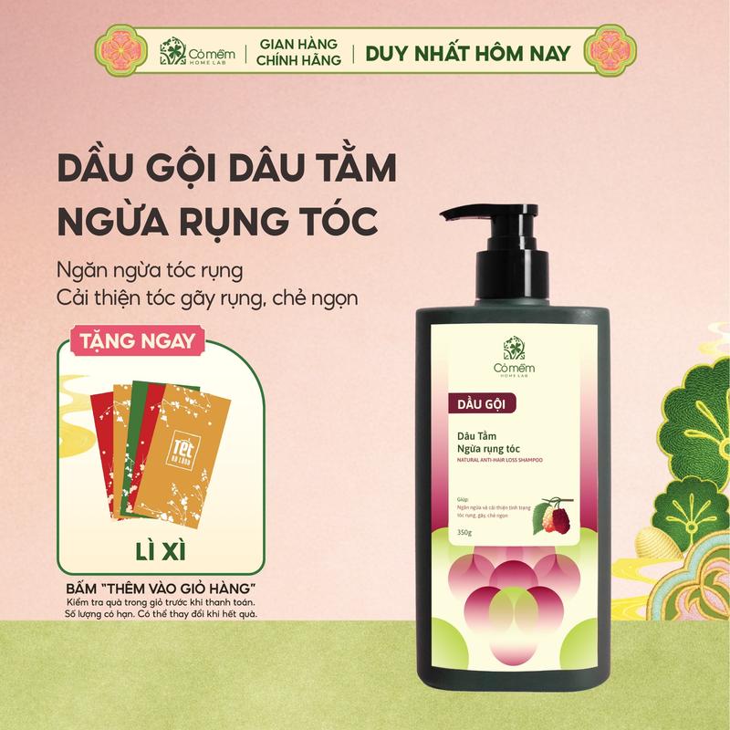 Dầu Gội Dâu Tằm Giúp Giảm Rụng Tóc Cải Thiện Tình Trạng Tóc Gãy Rụng Chẻ Ngọn Cỏ Mềm 350ml