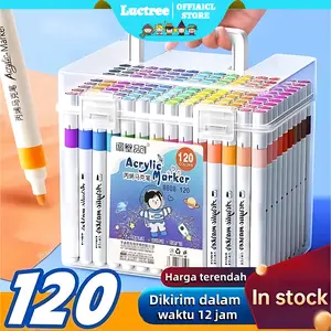 【Luctree】Set Spidol Akrilik 120 Warna Set Spidol Pena Berwarna Set Pewarna Pena Stabilo Cat Akrilik