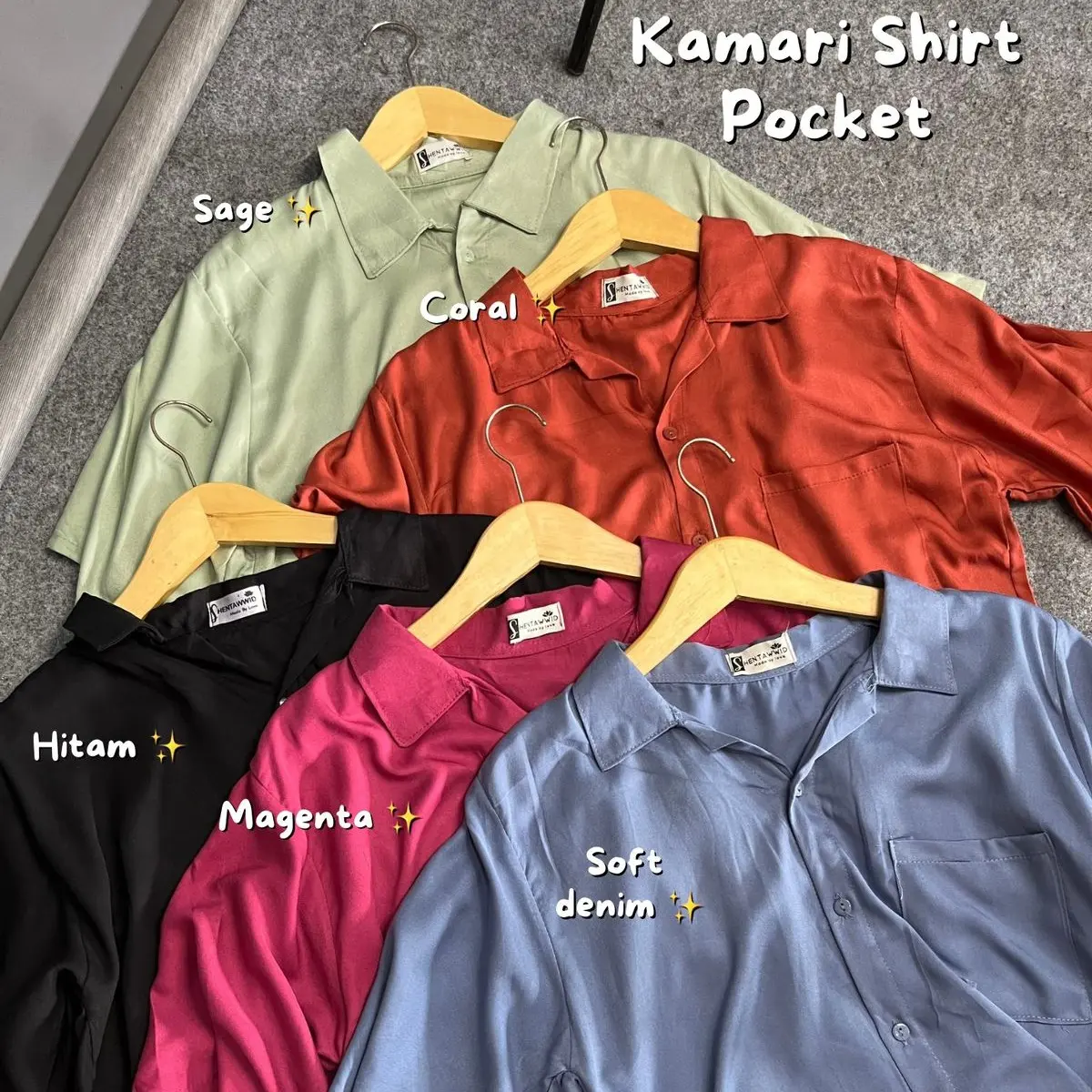 Atasan Kamari Shirt Pocket Lengan Pendek Paling Best Selller Rayon Twill