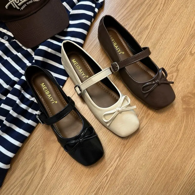 Giày búp bê nữ mixx nơ da mềm mã Gb900 - Chất da êm mềm đẹp, kiểu dáng thời trang, size 35-39, mang êm nhẹ chân