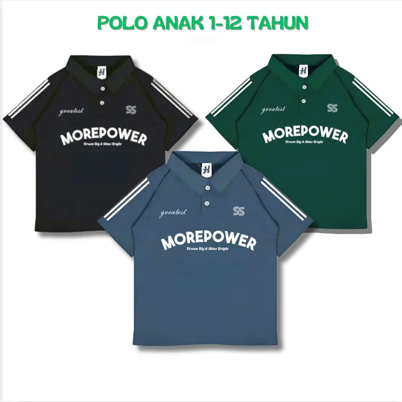 Kaos Anak Wangki Polo Baju Anak Laki Laki Perempuan Bahan Cotton Combed 24s Halus Stylish Elegan Usia 1-12 Tahun 1