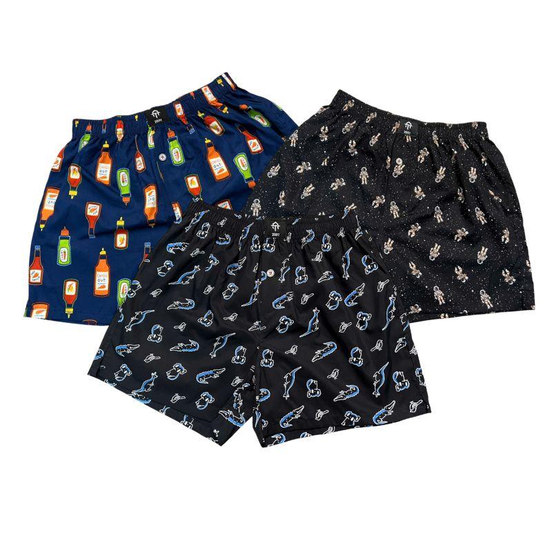 Combo 3 Quần Đùi Ngủ Nam KHÔNG TÚI Chất Vải KATE COTTON Thoáng Mát Thấm Hút Mồ Hôi Tốt Mặc ngủ Mặc ở nhà Mặc đi biển - Size từ 45kg đến 100kg