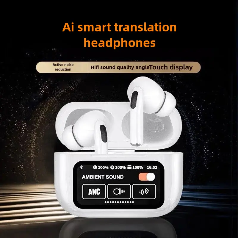A9pro Bluetooth Earphone ANC ENC Display Noise Reduction HD Sound Quality Long Battery Life Lightweight Design Clear Music Camera Function
