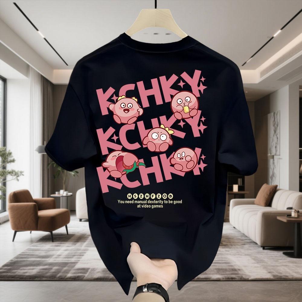 Kaos Lengan Pendek Ukuran Besar Motif Huruf Personal 100% Pink Desain Longgar Atasan Leher Bulat Unisex Kaos Lengan Pendek Ukuran Besar Motif Huruf Personal 100% Pink Desain Longgar Atasan Leher Bulat Unisex