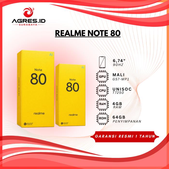 Gambar REALME NOTE 80 4GB 64GB GLACIER BLUE / STORM BLACK - GARANSI RESMI - GLACIER BLUE dari Agres ID Surabaya Kota Surabaya Tokopedia