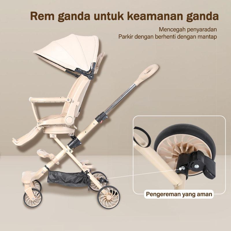 Kereta dorong anak ringan dan bisa dilipat bisa menghadap dua arah nyaman untuk duduk dan tiduran model ekonomis rakit sendiri