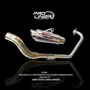 Knalpot Racing PROLINER untuk Motor All Sport Vixion Verza CBR Tiger MX Sonic Satria FU dll Silincer Stainless Steel Anti Karat Anti Korosi Inlet 50mm Leheran Berbahan Stainless Steel Las Argon Robotic  Motorcycle