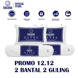 (LIVE Ischa Indy PO DIKIRIM 15 HARI) DAKARA 2 BANTAL 2 GULING 4 BANTAL TERMURAH SILICONE 100%