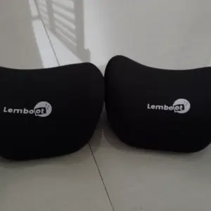 LEMBOOT Bantal Mobil Set Ergonomis Memory Foam 100% Bantal Leher Mobil Bantal Pinggang Mobil