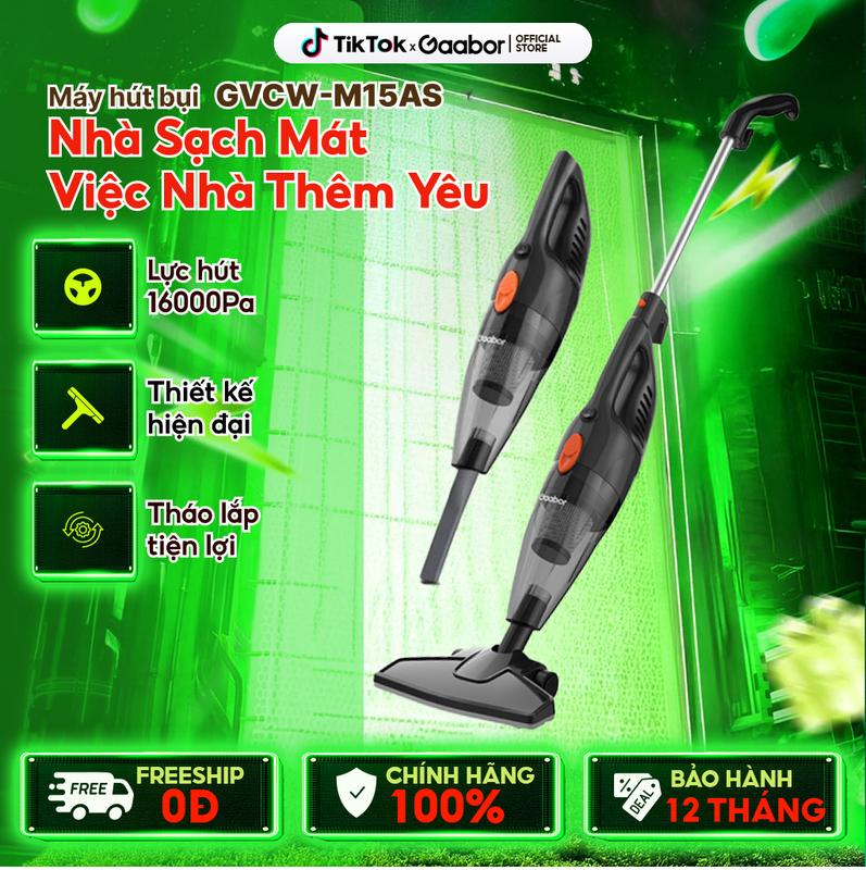Máy hút bụi cầm tay Gaabor GVCW-M15AS lực hút 16000Pa Công suất 650W kèm 2 đầu hút đa năng hút sàn hút khe và 1 lõi lọc hepa Làm Sạch may hut bui gia dinh may hut bui gaabor steamcleaner steam cleaner hetty vacuum cleaner