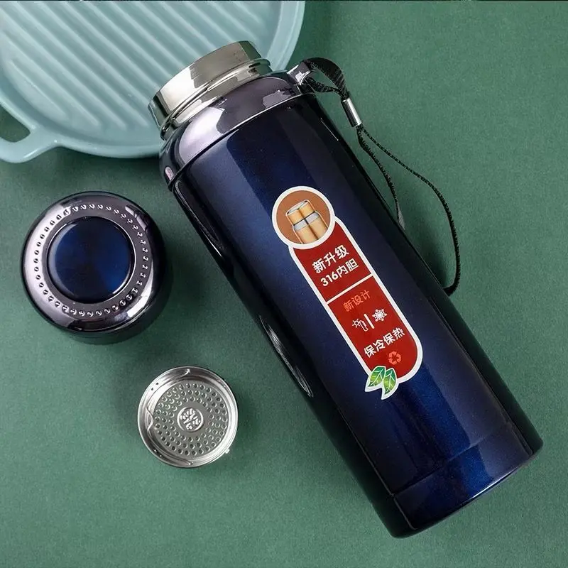 Termos Stainless Panas & Dingin Vacuum Flask 800ml Coffee - Double Wall Stainless Steel Plastik botol air